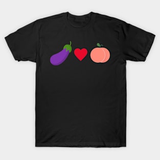 Funny Sexual Innuendo Eggplant Peach Adult Humor T-Shirt